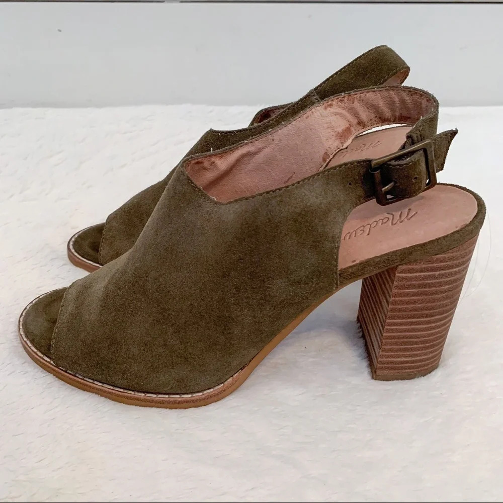 Madewell Green Suede Slingback Cary Sandal - Picture 3 of 7